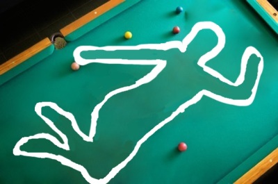 Pool table chalk outline